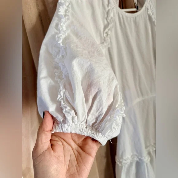 Boohoo Romantic White Tiered Balloon Sleeve Maxi Dress - Picture 2 of 9